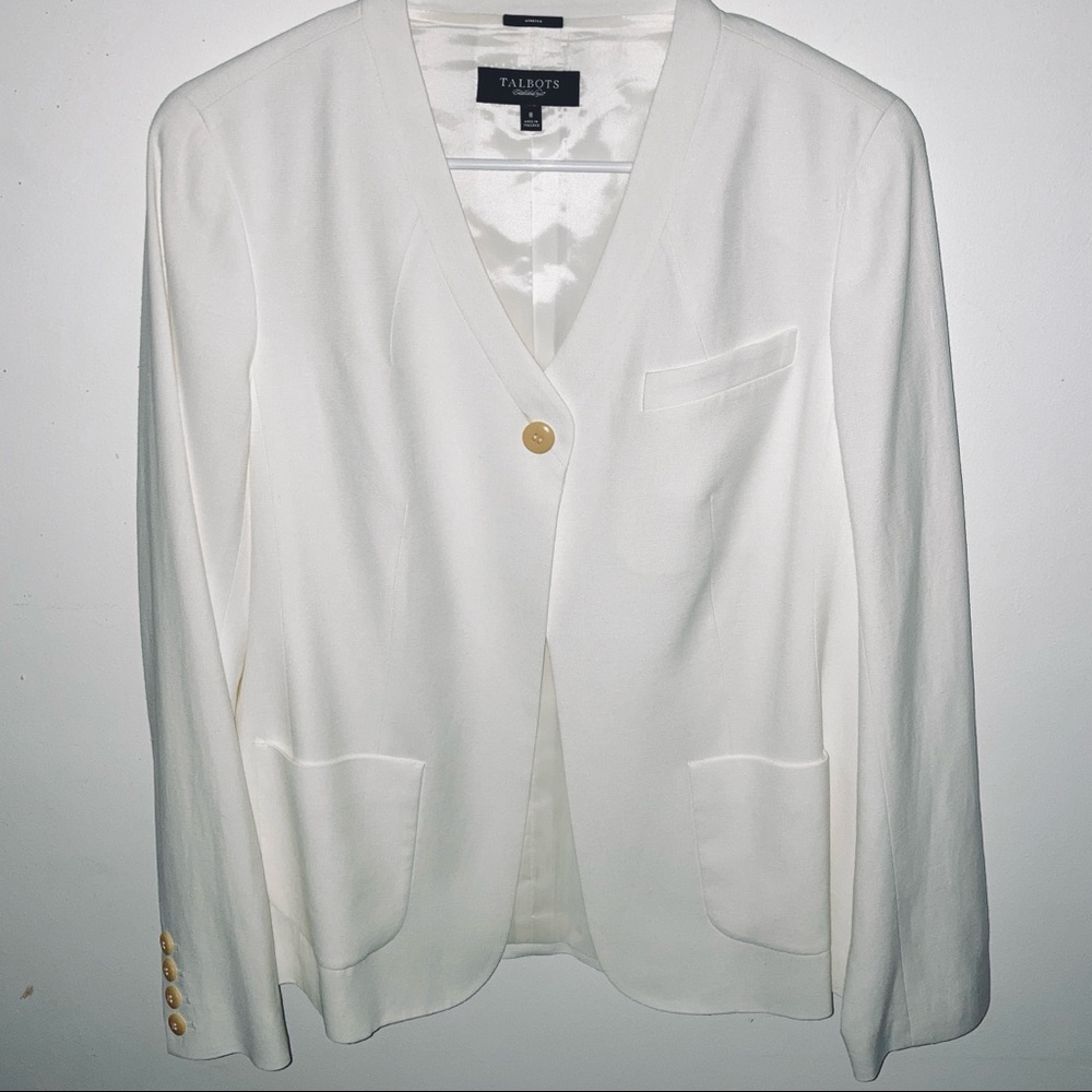 TALBOTS ONE BUTTON DRESS BLAZER